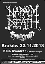 Napalm Death, Napalm Death w Polsce, Koncerty, hardcore punk, grindcore, death metal, Hammercult, Kraków, Łódź, Gdynia