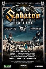 Sabaton, metal, power metal, heavy metal, Heroes, Delain, Battle Beast, Frontside