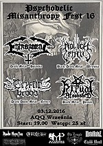 Psychodelic Misanthropy Fest 16, Psychodelic Misanthropy Fest, Entrapment, death metal, Moloch Letalis, black metal, Cryptic Brood, doom metal, Ritual Bloodshed
