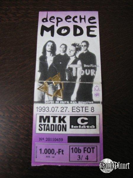 DEPECHE MODE - BUDAPEST- 1993( moj  bilet zaginał;(- zdjecie zapozyczone )