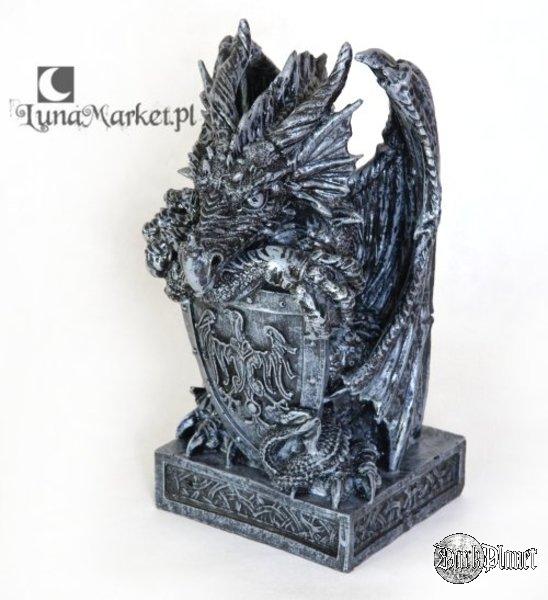 figura dekoracyjna Smok z Tarczą - sklep Gothic & Fantasy LunaMarket.pl
