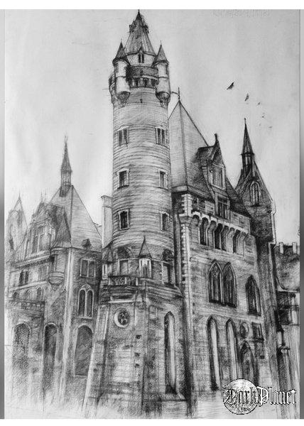 Zamek w Mosznej - rysunek 100x70 cm