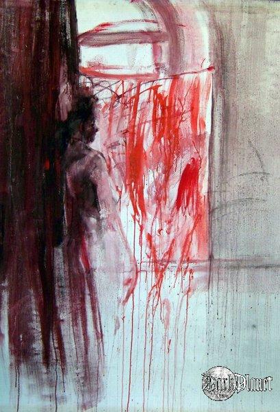 ...przy oknie... 100/170 technika własna na papierze...2007
