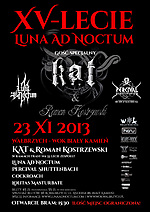 XV lecie Luna Ad Noctum, Luna Ad Noctum, black metal, Kat Z Romanem Kostrzewskim, Percival Schuttenbach, Cockroach, Lolitas Masturbate, koncert, Wałbrzych