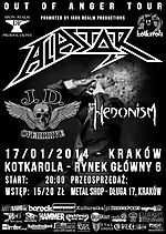 Out of Anger Tour II, Alastor, J.D.Overdrive, Hedonism, Iron Realm Productions, Koncerty