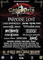 Castle Party, Castle Party 2015, Paradise Lost, Juno Reactor, L'ame Immortelle, Wardruna, Nachtmahr, Merciful Nuns, The Frozen Autumn, Heimataerde, Hate, H.EXE, Artrosis 