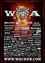 Wacken Open Air Festival, Alice Cooper, Annihilator, Apocalyptica , Architects, Corvus Corax, Crowbar, Cypecore, Dawn of Disease, Dog Eat Dog, Marilyn Manson, Max & Iggor Cavalera 