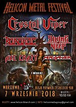 Helicon Metal Festiwal, Aquilla, Voo Doo, Axe Crazy, Headbanger, heavy metal, Crystal Viper, death metal, Divine Weep, black metal, Roadhog