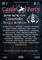 Castle Party, Castle Party 2020, Diary Of Dreams, Lacrimosa, Closterkeller, Batushka, Inkubus Sukkubus, Blutengel, Artrosis, Hocico, Juno Reactor