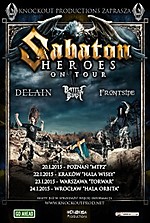 Sabaton, Delain, Battle Beast, Frontside - Torwar, Warszawa (23.01.2015)